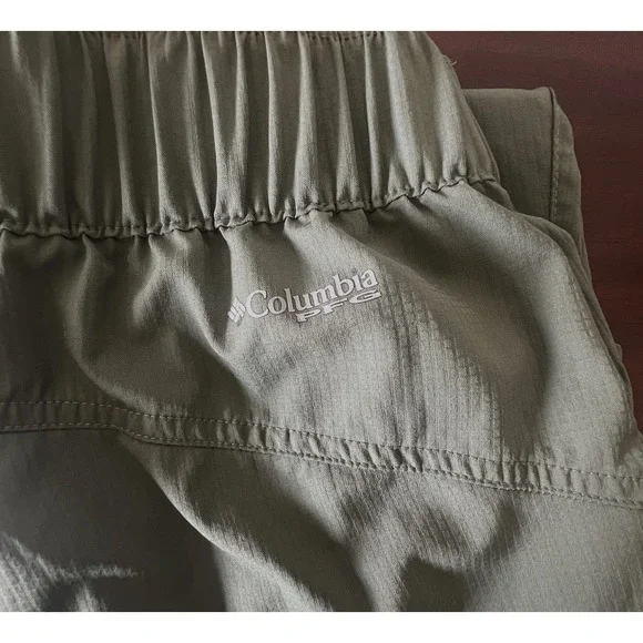 Columbia Women's PFG Pull On Pants Green Size L Reg Hiking Lightweight Packable - Picture 6 of 8
